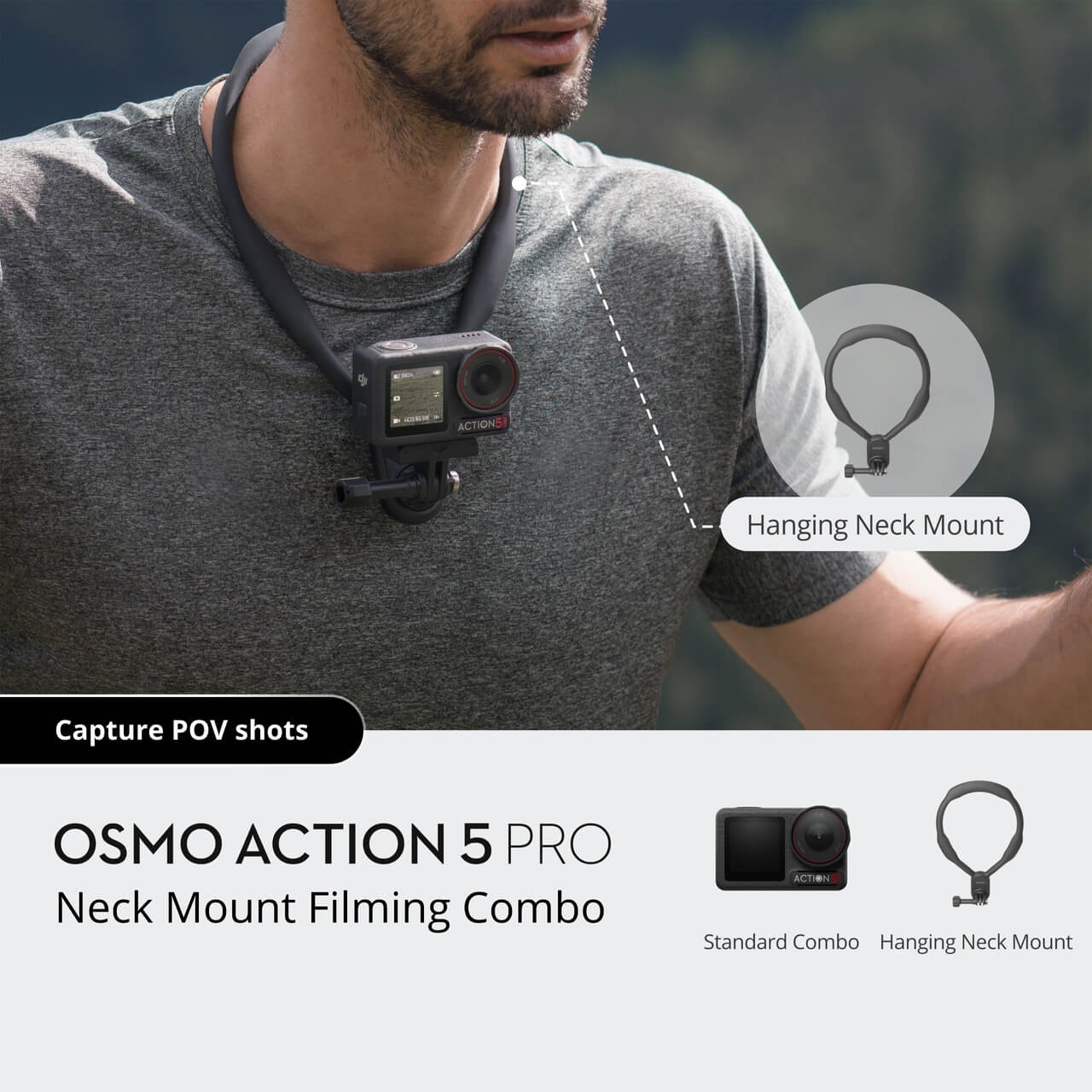 Osmo Action 5 Pro Neck Mount Filming Combo - Afbeelding 2